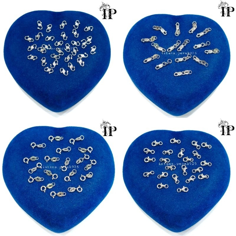 Kaitan Perak Asli Silver 925 Lapis Emas Putih Kaitan/Kokot Kaitan Kalung/Kaitan Gelang