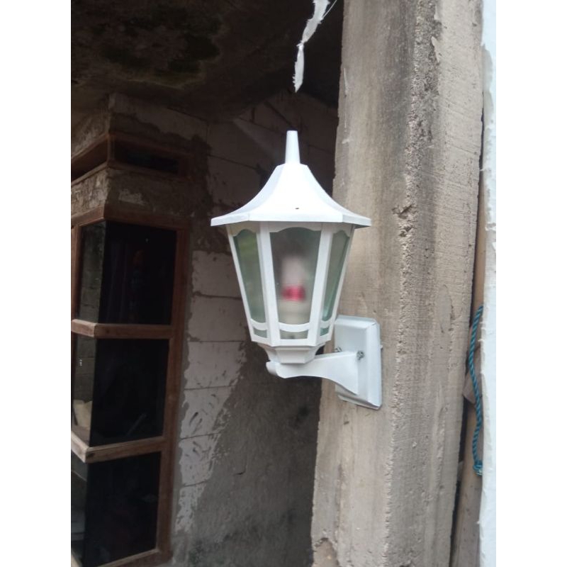KAP Lampu segienam dinding tembok minimalis tempel outdoor lampu teras ( BONUS BOHLAM)