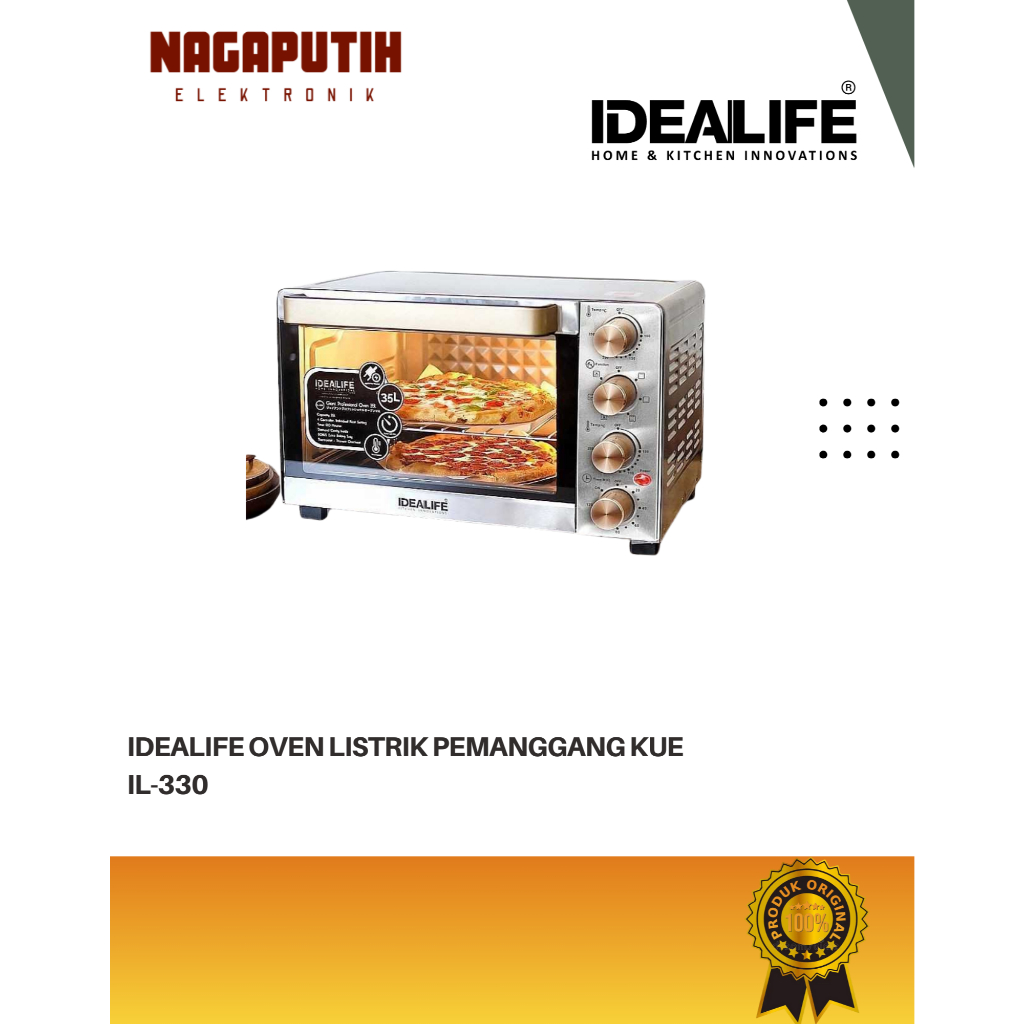 Idealife Oven Listrik IL-330 Pemanggang Kue 30 L Low Watt