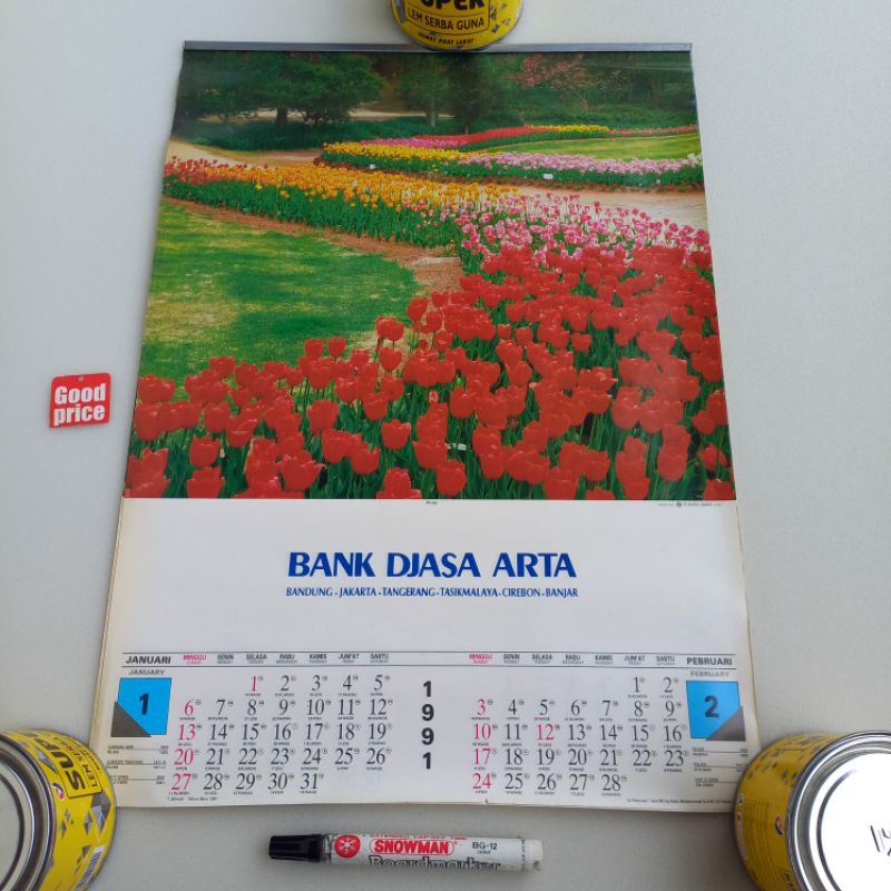 

Kalender 1991 Bank Djasa Arta gambar taman