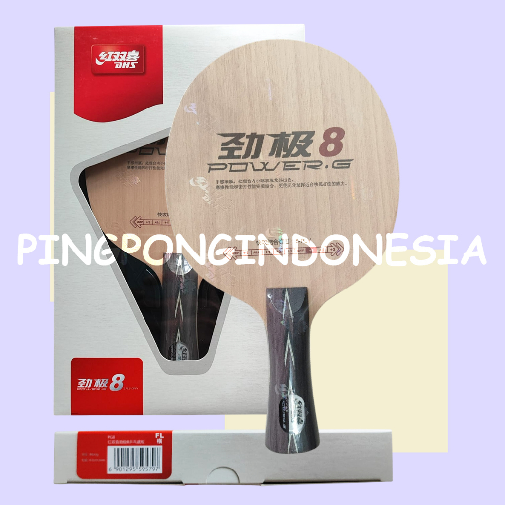 DHS PG8 - Blade Kayu Pingpong Tenis Meja Bat Bet PG 8 Power G8 Kayu TenisMeja Offensive