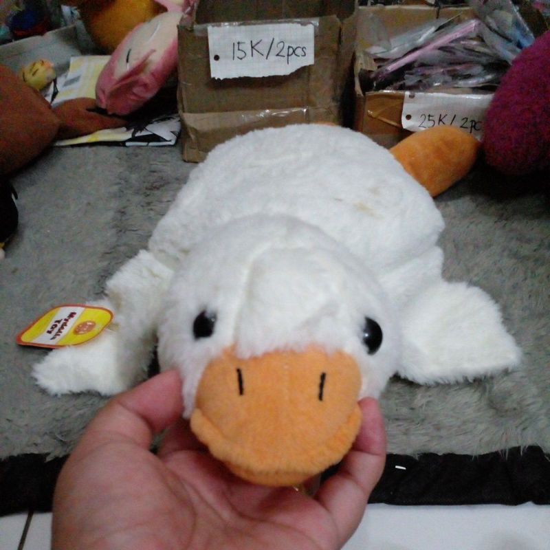 Nesoberi Plush Duck/ Boneka Bebek Rebahan / Keychain Plush Duck/ Gantungan Kunci Boneka Bebek