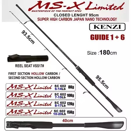 JORAN KENZI MS-X LIMITED 180CM ROD SPINNING KENZI JORAN PANCING TERLARIS JORAN CASTING TERLARIS