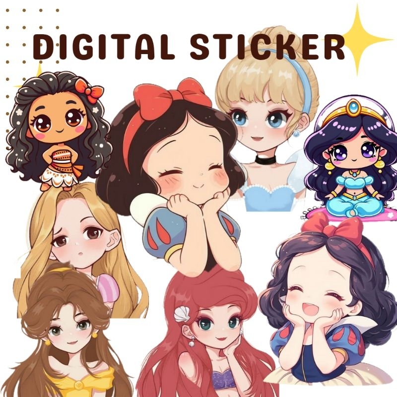 

DIGITAL STICKER | Goodnotes | Journaling Sticker | Edisi Princess