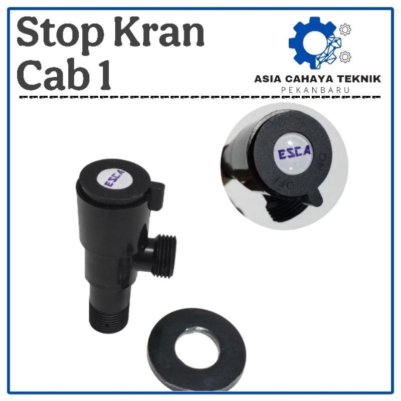 Stop Kran Air Jet Shower Cebok Keran Cab 1 F PVC 1/2" Hitam