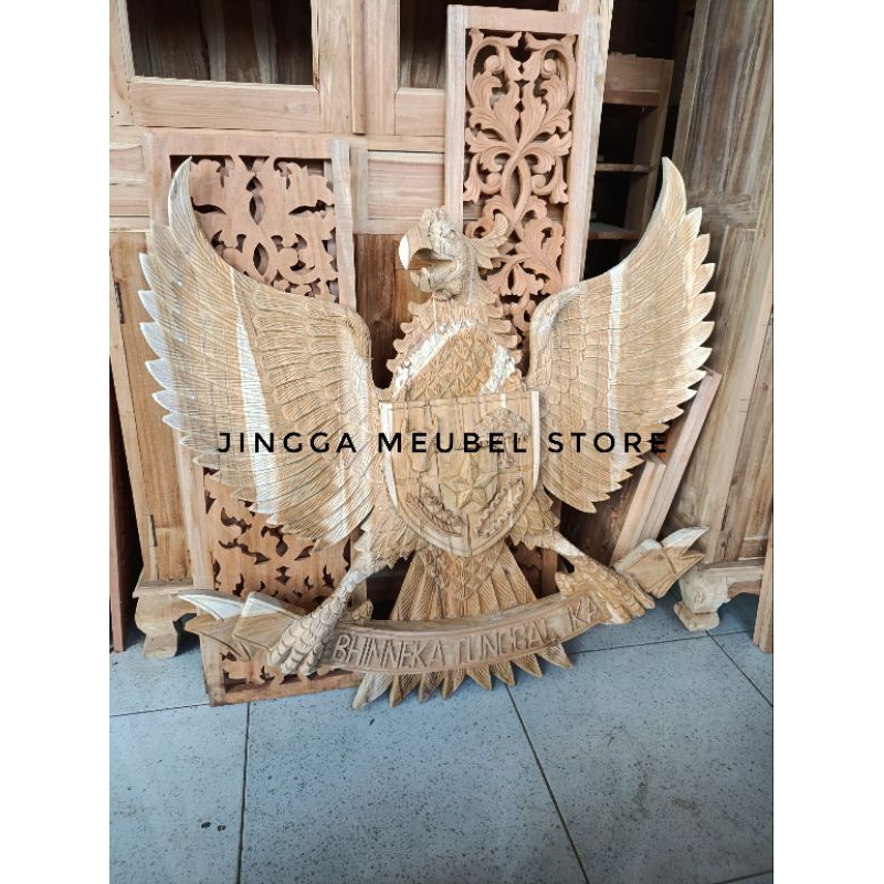 ukiran garuda jumbo hiasan dinding garuda pajangan dinding ukir garuda 100*100 cm