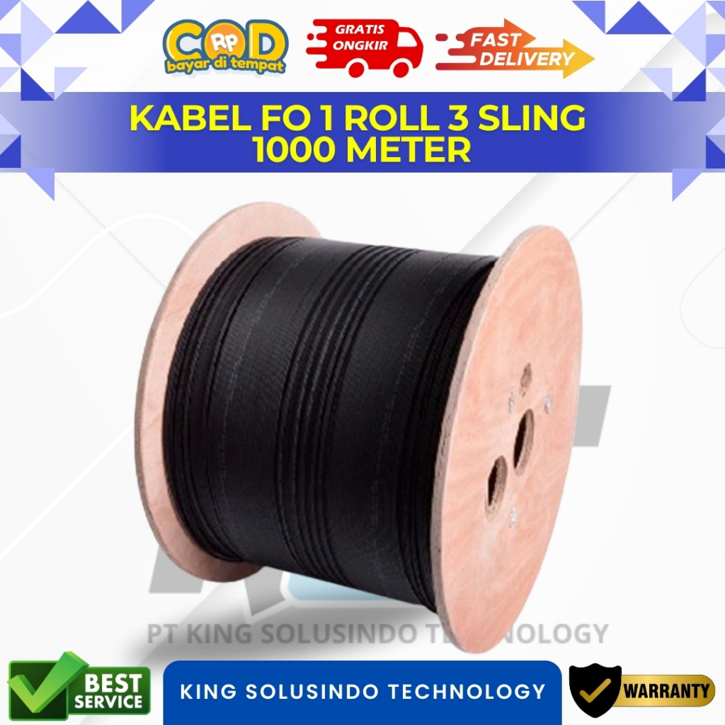 Kabel FO 1 Core 1000 Meter 3 Sling SC/UPC 1 Roll
