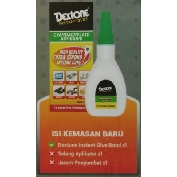 

Lem Setan CA Dextone Instant Glue Serbaguna 15gram