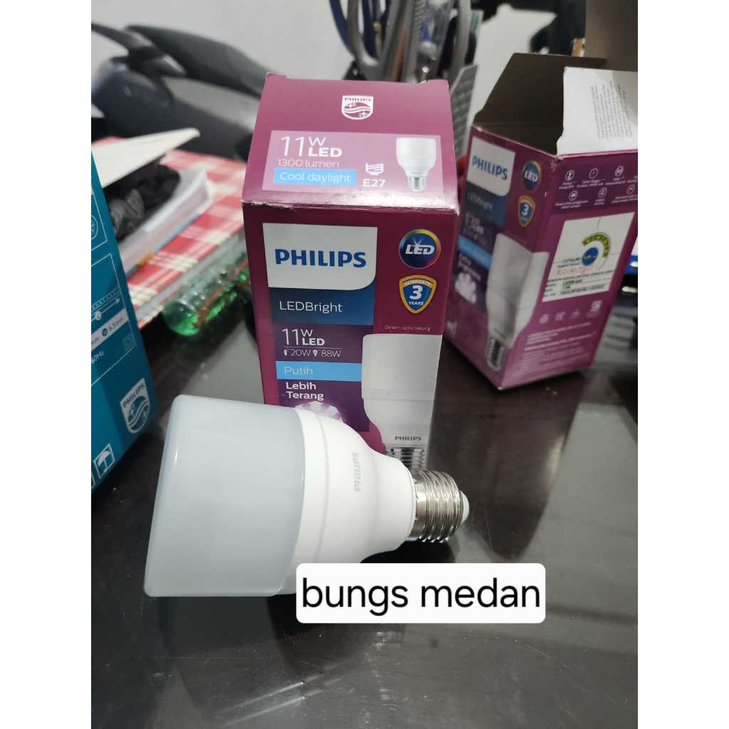 Lampu LED Philips 11W 11 W 11WATT 11 WATT PUTIH BULB LEDbright bright