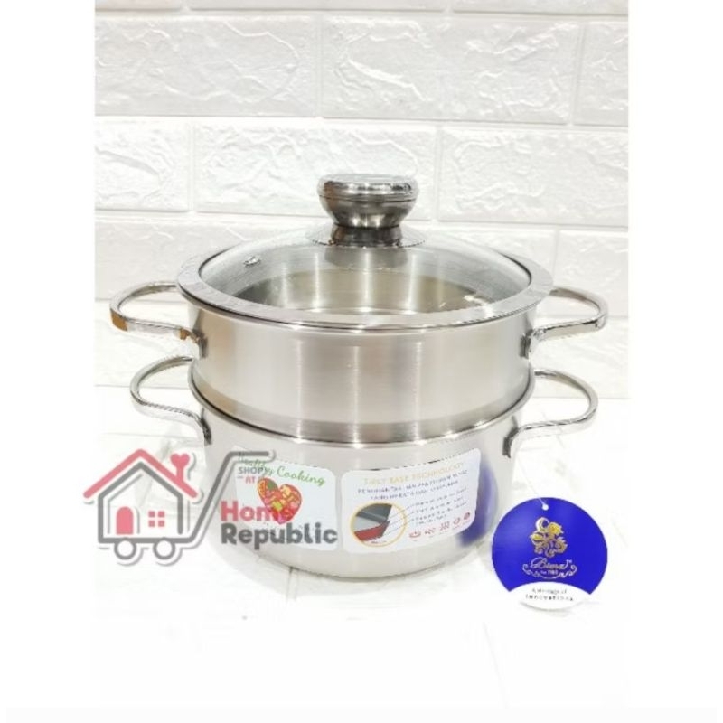 BIMA PRECIOUS KITCHEN POT & STEAMER MPASI BAYI 18 CM STAINLESS STEEL 304 (PRELOVED)