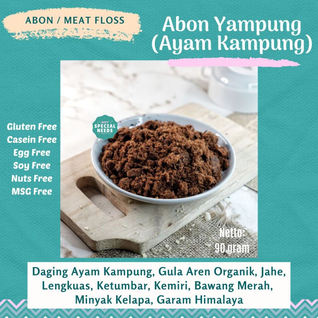 

Abon Ayam Kampung Refined Sugar Free - Gula Aren Organik - Diet Special Needs