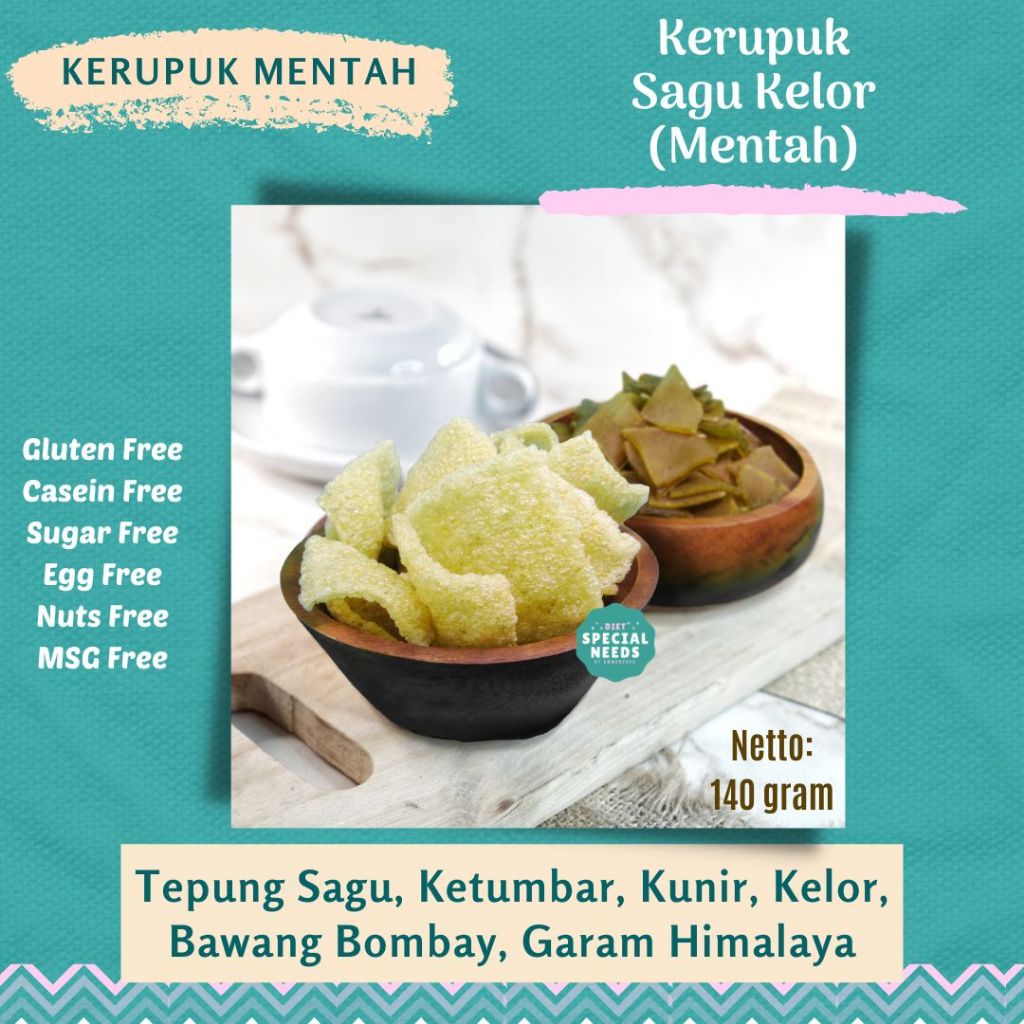 

Kerupuk Sagu Kelor Mentah - Gluten & MSG Free - Diet Special Needs