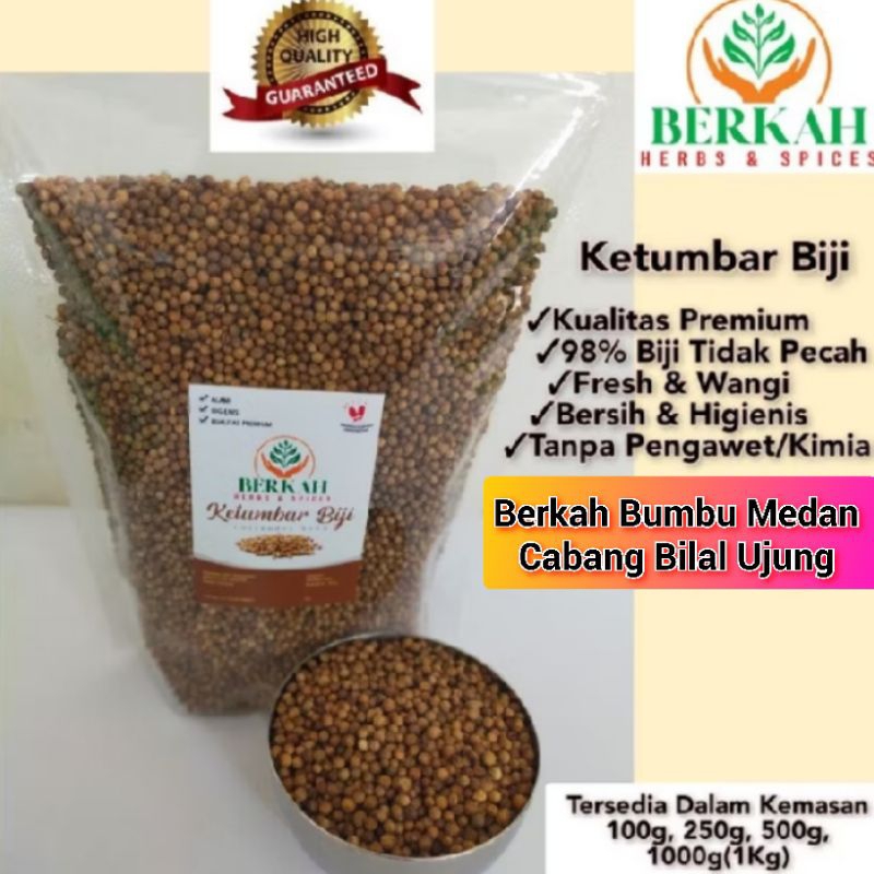 

Biji Ketumbar Hitam Premium Berkah 500g 1kg Coriander Seeds Wangi Halal Tanpa Pengawet