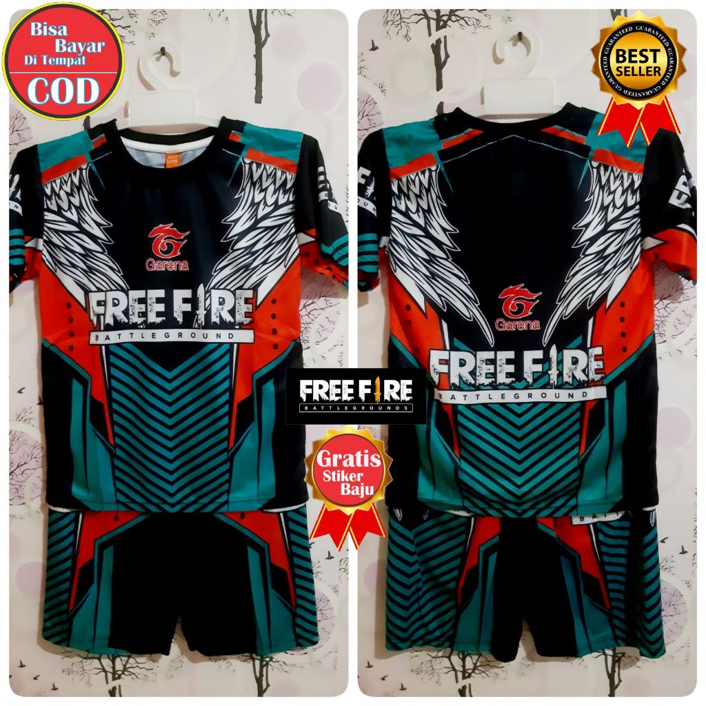 SETELAN GARENA ANAK | COD BAJU FREE FIRE TERBARU | Setelan Heroic Red Kaos Celana FF Angel Calca Fre