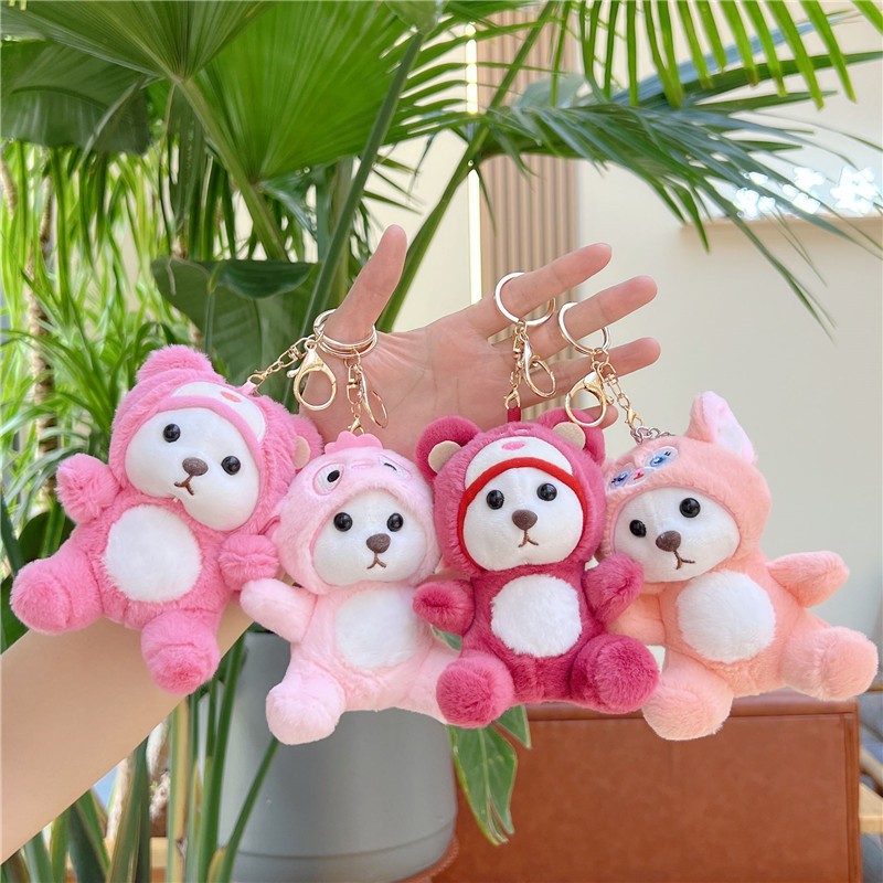 Gantungan Kunci Boneka Panda Stitch Lotso Linabell Ganci Keychain Beruang Lucu Aksesoris Hiasan Tas