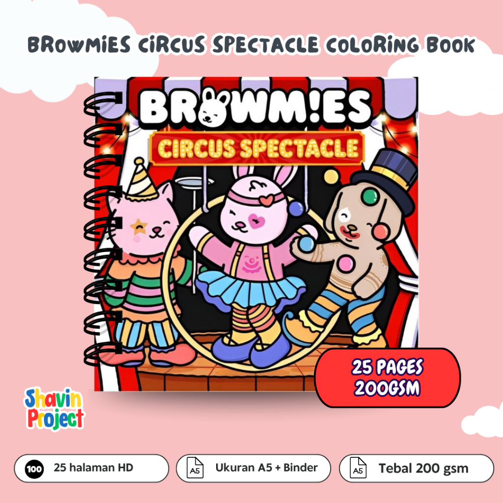

Coloring Book Browmies Circus Spectacle tebal 200gsm Buku mewarnai untuk remaja dewasa anak anak