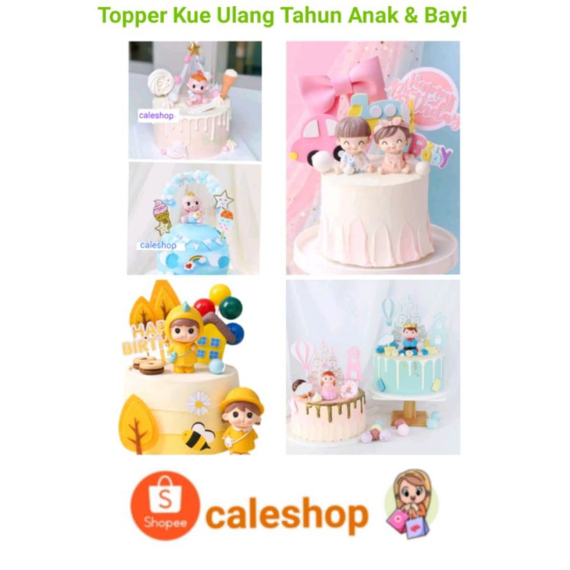 Caleshop Topper Kue Hiasan Ulang Tahun Boy Girl Bayi baby Newborn Anak Princess Prince Boy Girl Unic