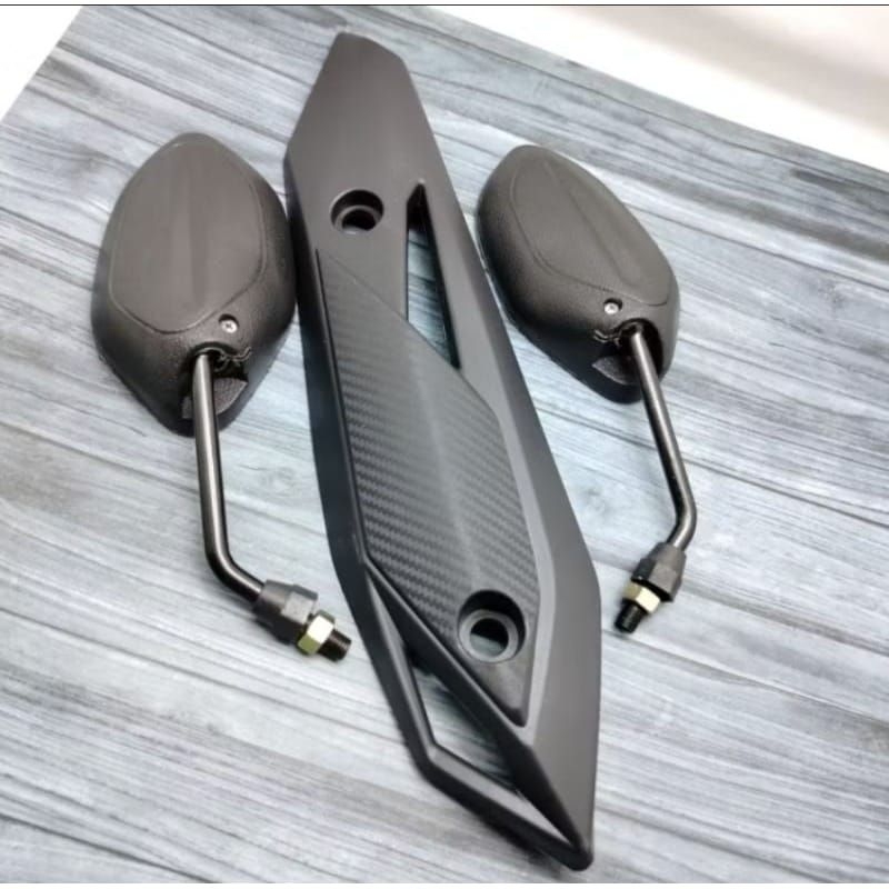Paket Cover knalpot Beat Deluxe Beat Pop+Spion Beat Hitam Standar Ori Deluxe 2019-2024