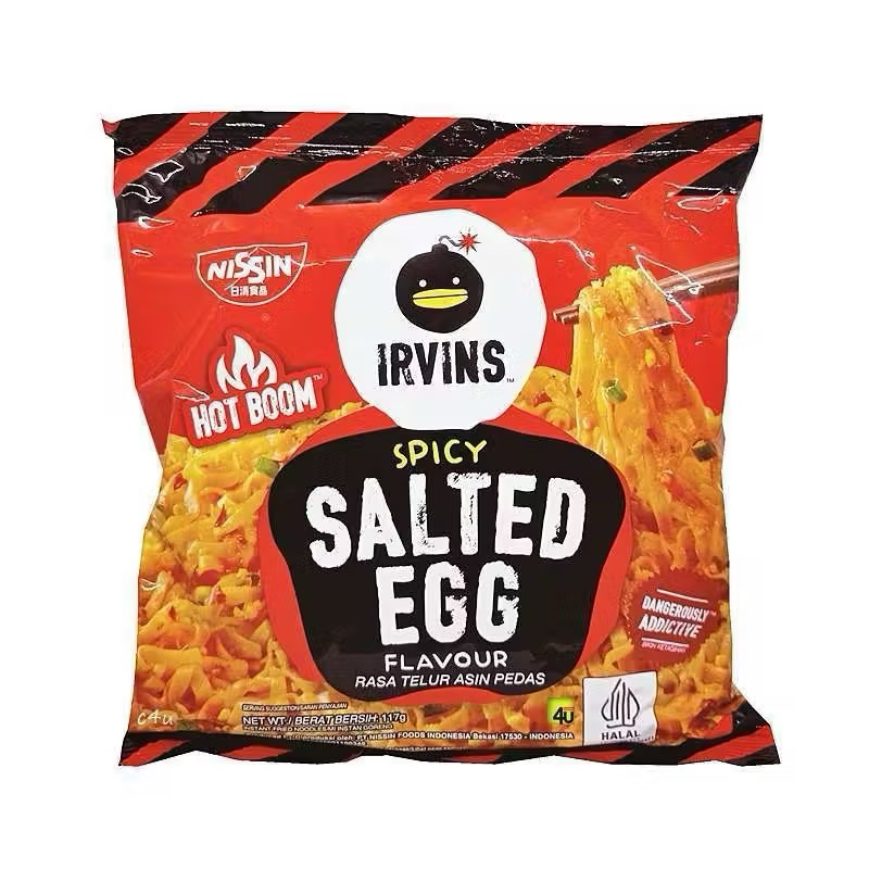 

MI GORENG INSTAN NISSIN IRVINS HOT BOOM SPICY SALTED EGG FLAVOUR RASA TELUR ASIN PEDAS