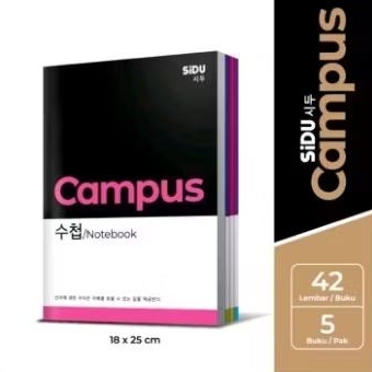 

Buku Tulis SIDU Boxy Campus Korea 42 Lembar (5pcs)