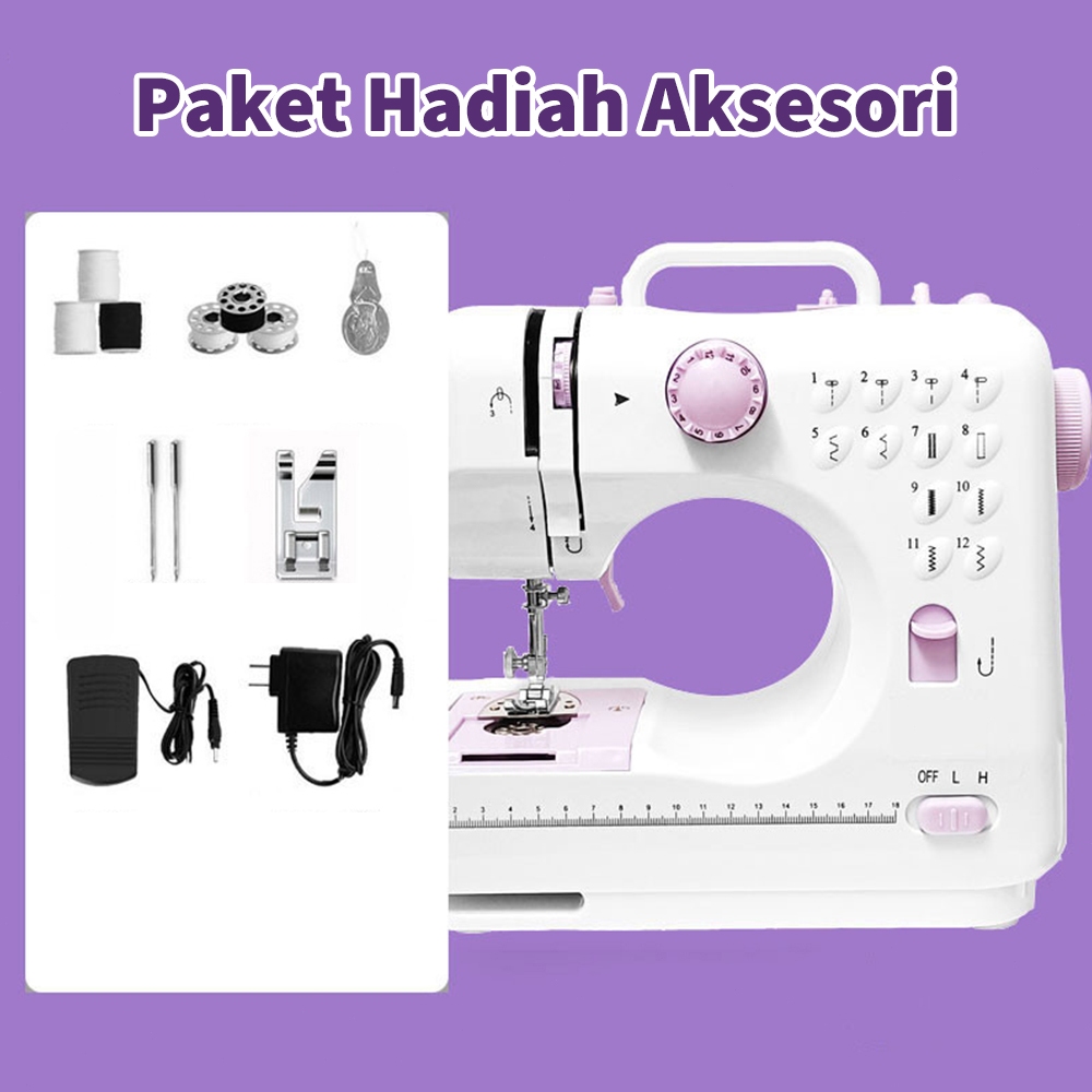 Mesin Jahit Mini Portable Mesin Jahit Multifungsi Dengan 12 Pola Jahitan / Mesin Jahit Portable Co