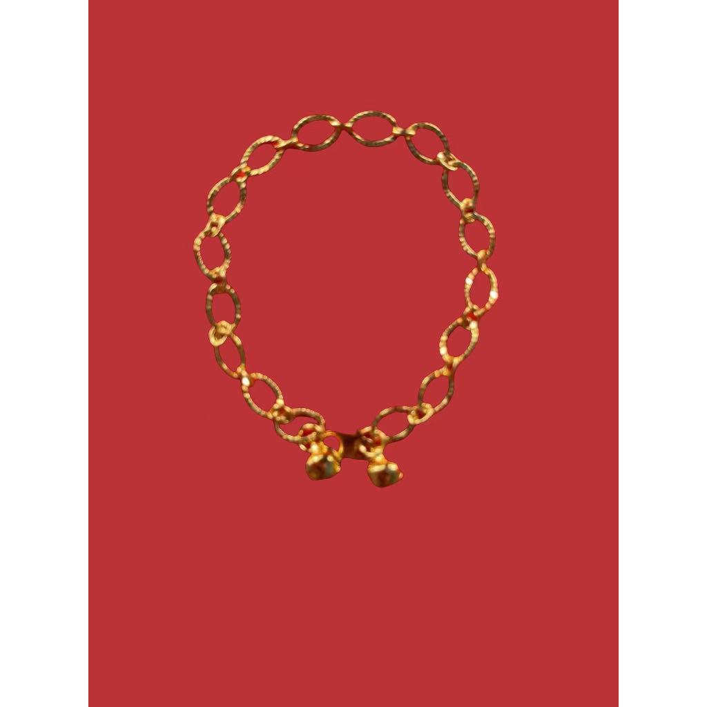 Gelang Emas Imitasi Cantik dengan Lonceng /Gelang Rantai Fashion Wanita Kekinian/Anti Karat & Elegan