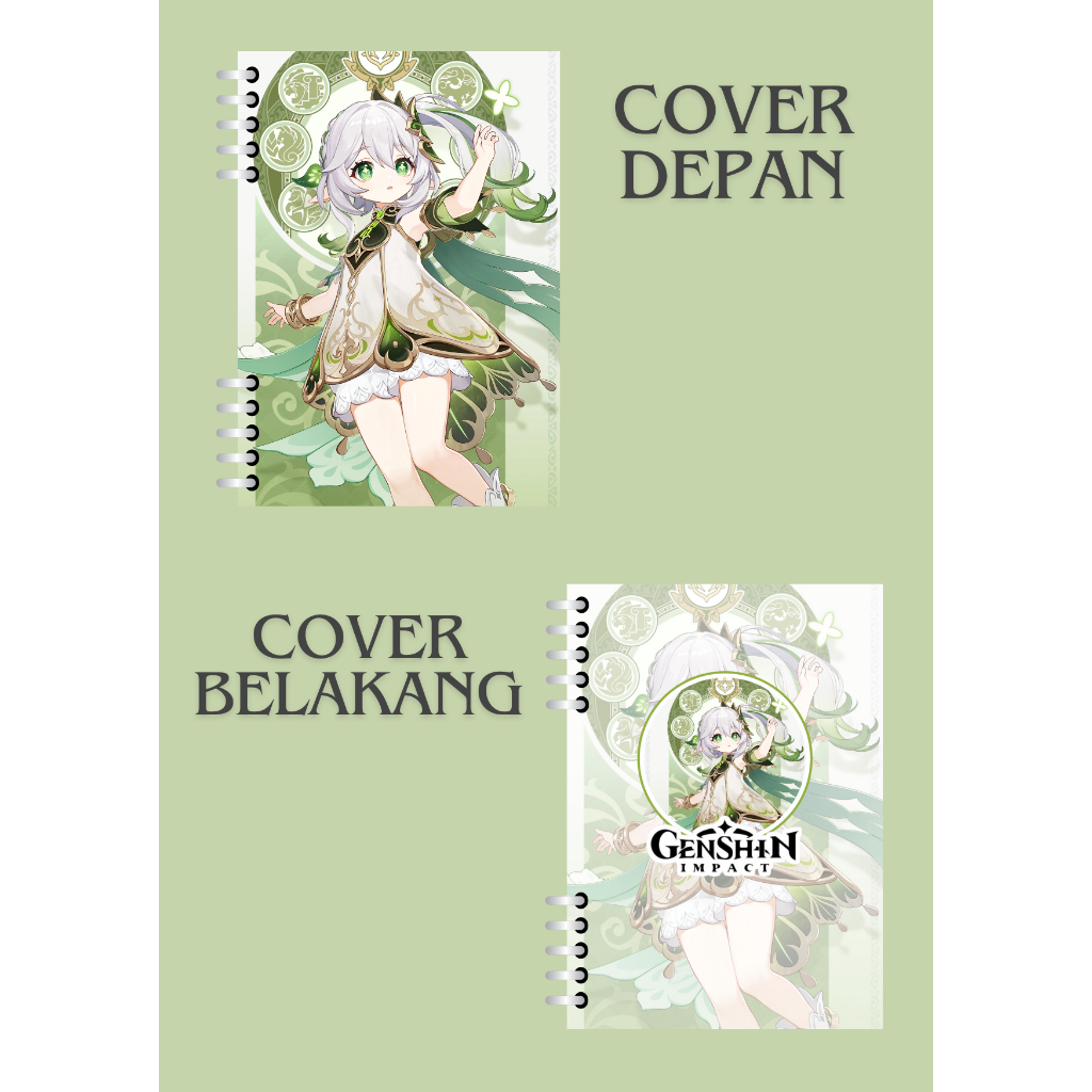

Note book A6 Cover Laminasi Genshin Impact Nahida Anime Games Custom