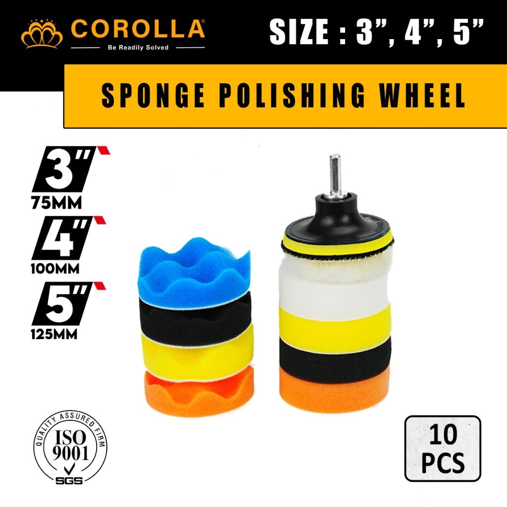 SCA1 Corolla Busa Poles 10 Pcs 3 Inch / 4 Inch / 5 Inch Sponge Polishing / Busa Alat Poles Body