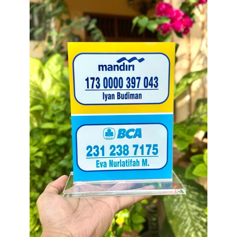 

AKRILIK MEJA BAHAN TEBAL BISA CUSTOM REKENING UKURAN 15x20cm