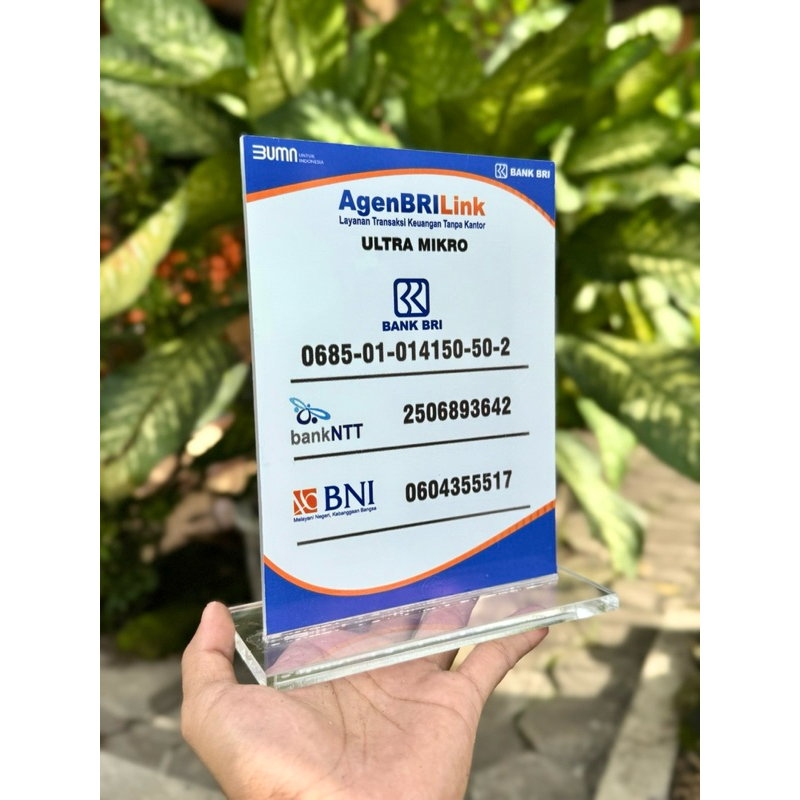 

(BISA COD) BISA CUSTOM DAFTAR REKENING AKRILIK MEJA AGEN BRI BRILINK UKURAN 15x20cm