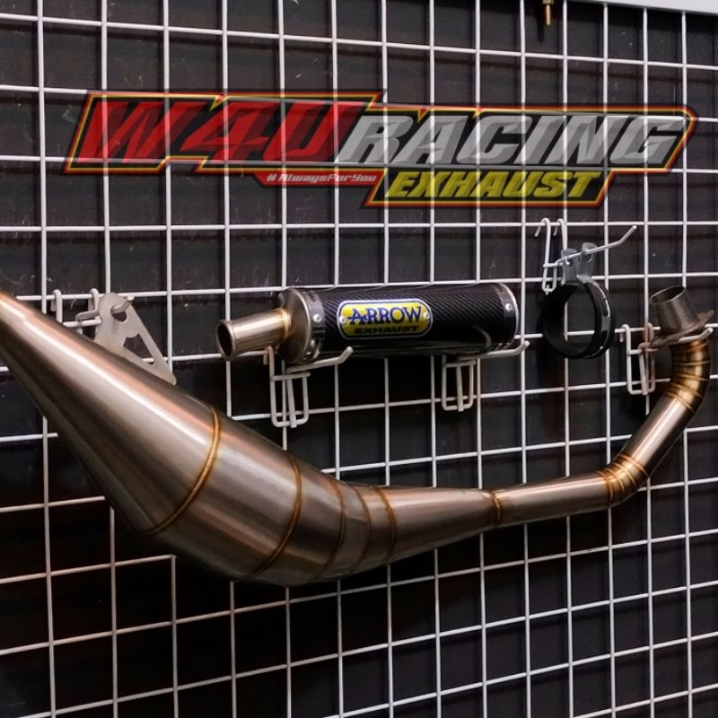Knalpot Satria 2 Tak Arrow Karbon Standar Samping