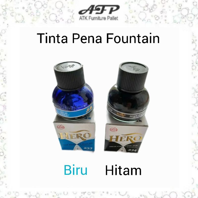 

Tinta Pena Fountain Kuas Kaligrafi Hero Hitam Biru