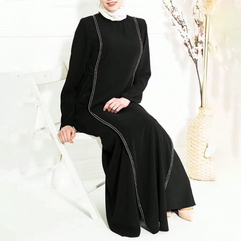 GDTima Gamis Mewah Elegan Gamis Hitam Gamis Polos Abaya Wanita Premium Gamis Terbaru