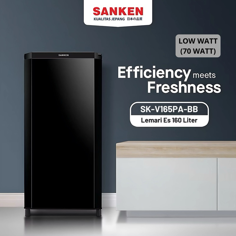 KULKAS 1 PINTU SANKEN SK-V165PA-BB (160 LITER ) LOW WATT