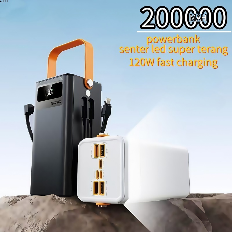 JV Power bank robot Power Bank 200000mAh Fast Charging 120W power bank besar powerbank led power ban