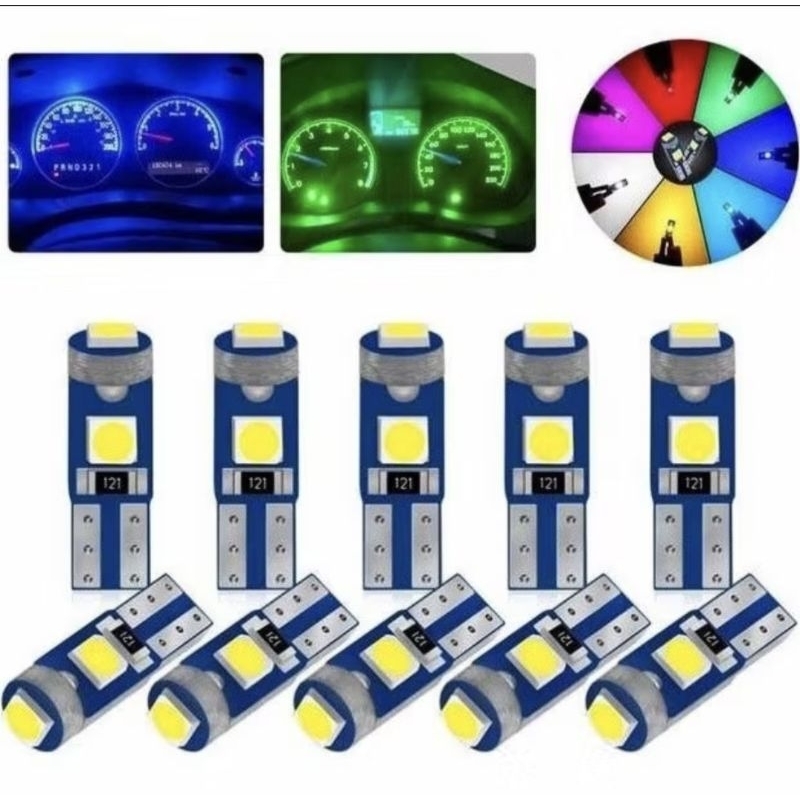 Led T5 Speedometer indikator dashboard 3 SMD T5 COB 1SMD T5 LED BULAT