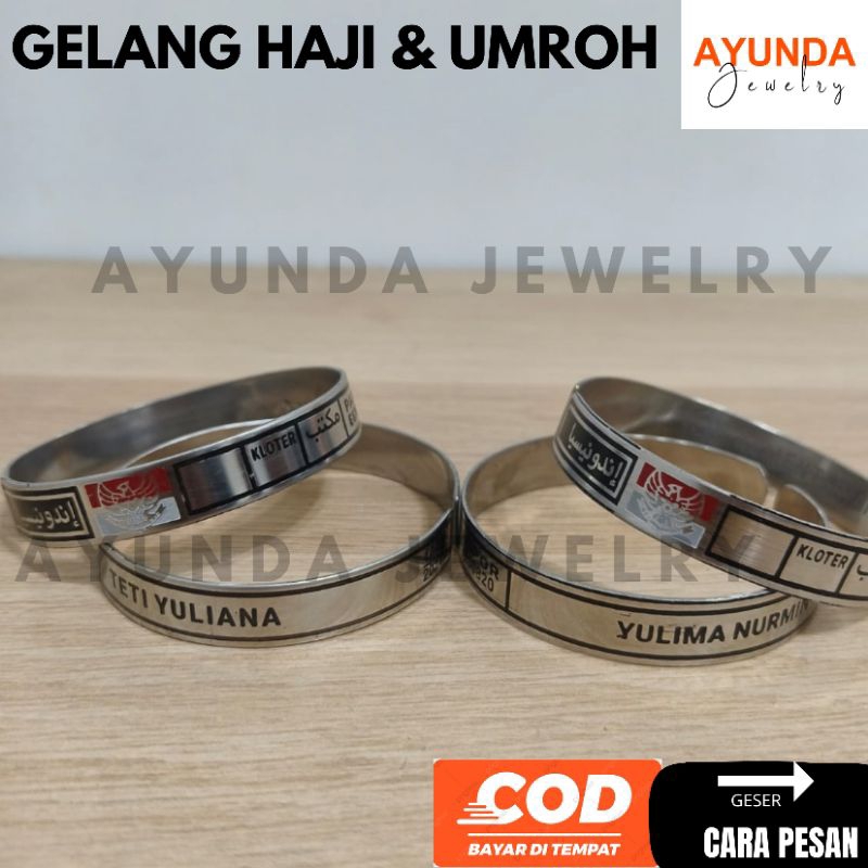 GELANG HAJI & UMROH 2025 Stenless stel Gelang identitas gelang haji 2025