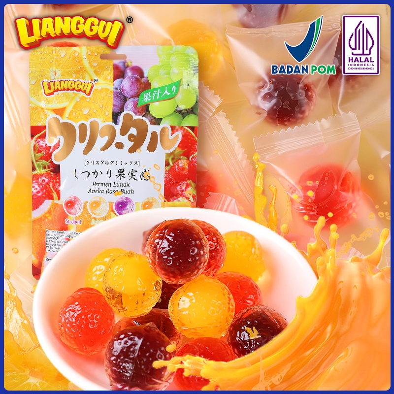 

Lianggui - Permen Lunak Krim Buah Cemilan Aneka Rasa Anggur/Jeruk/Mangga/Stroberi Snack Viral HALAL