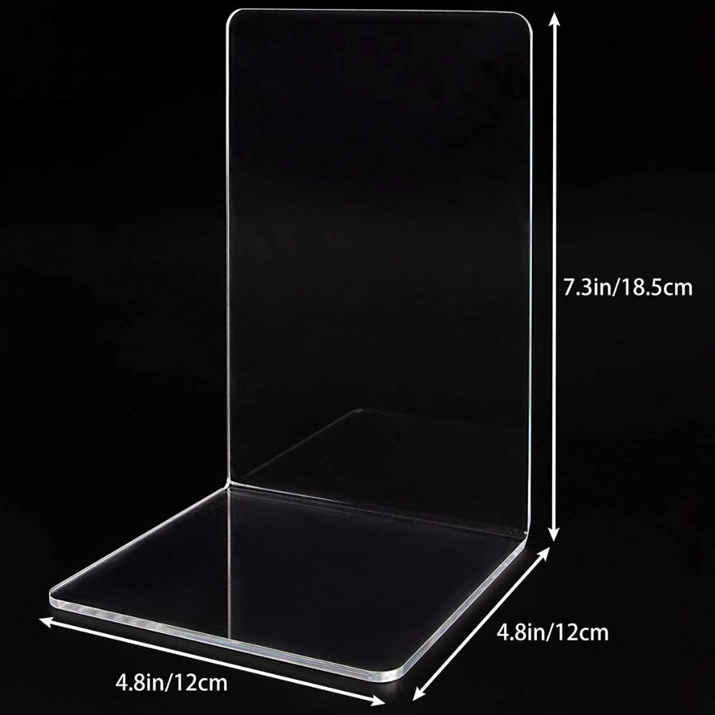 

H7Y ACRYLIC BOOK STAND PENAHAN BUKU PEMBATAS BUKU GANJAL BUKU 3mm
