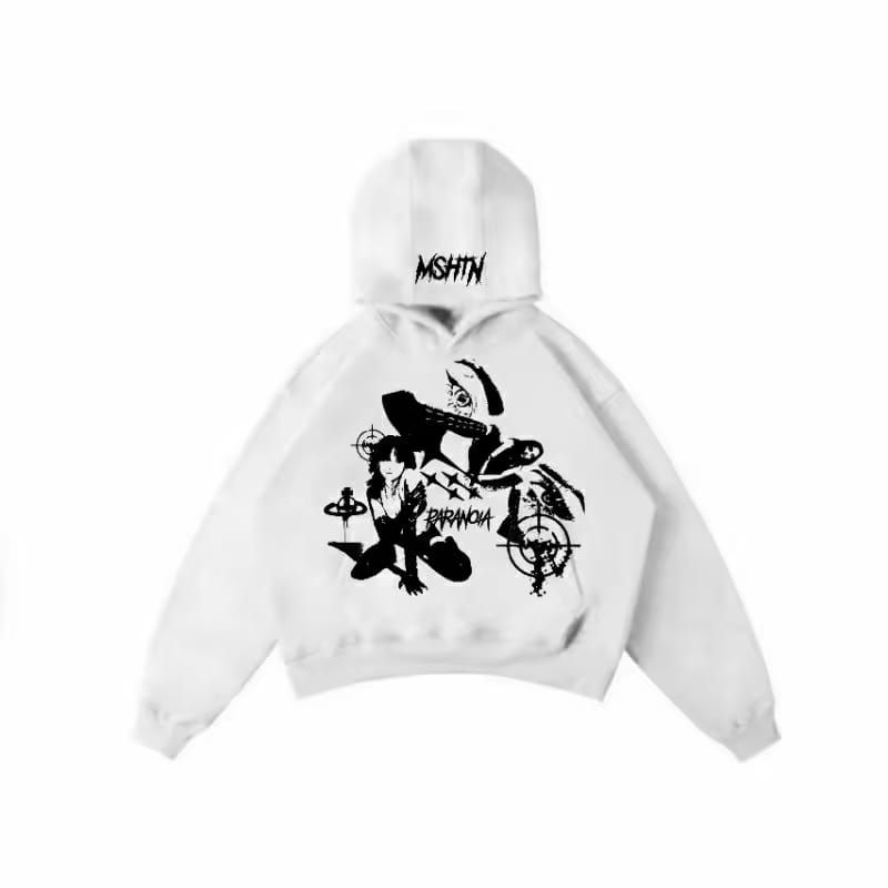MSTN PARONIA WHITE HOODIE BOXY HOODIE BOXY OVERSIZE HOODIE BOXY COWOK DAN CEWEK