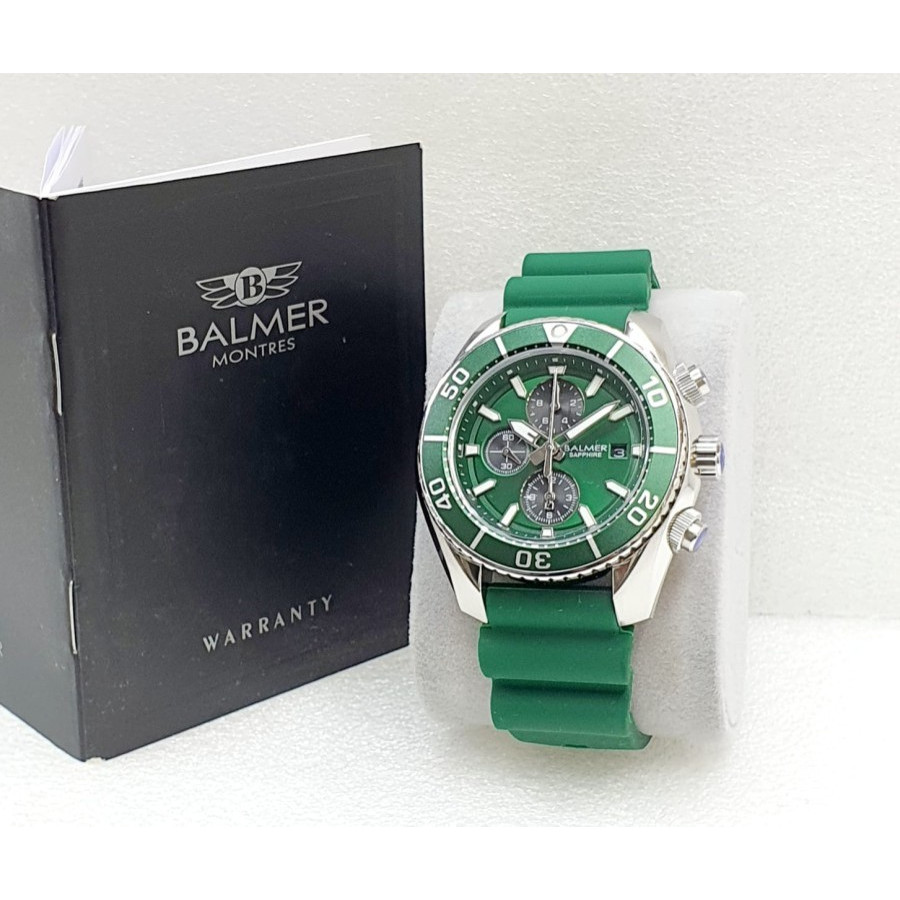 Jam Tangan Pria Balmer 8820 Original Rubber-Saphire Glass - Hitam