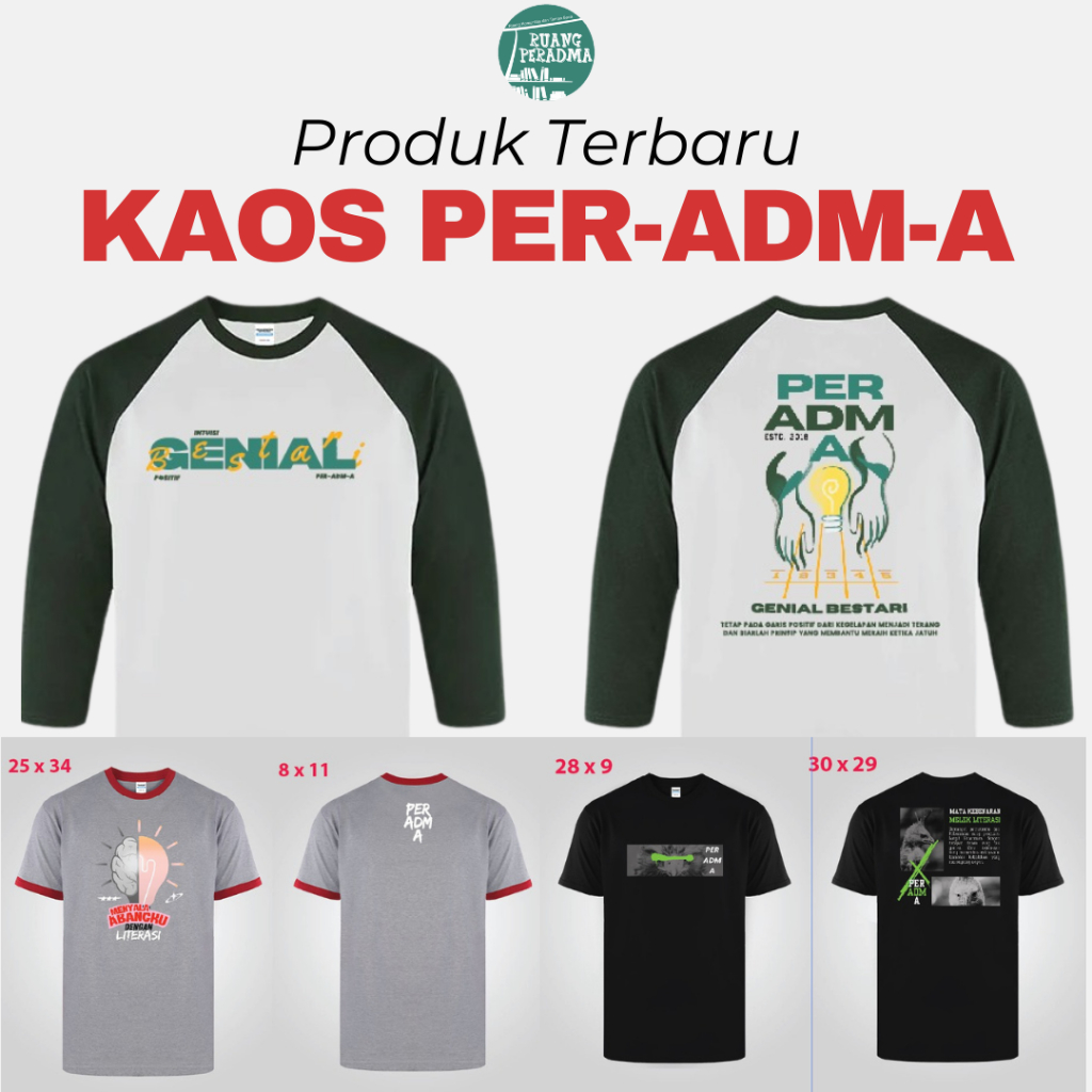 PERADMA KAOS PRIA WANITA LITERASI