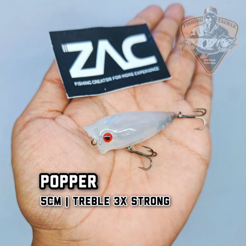 Popper Zac lure 5cm replika Hinomiya Umpan Casting top water