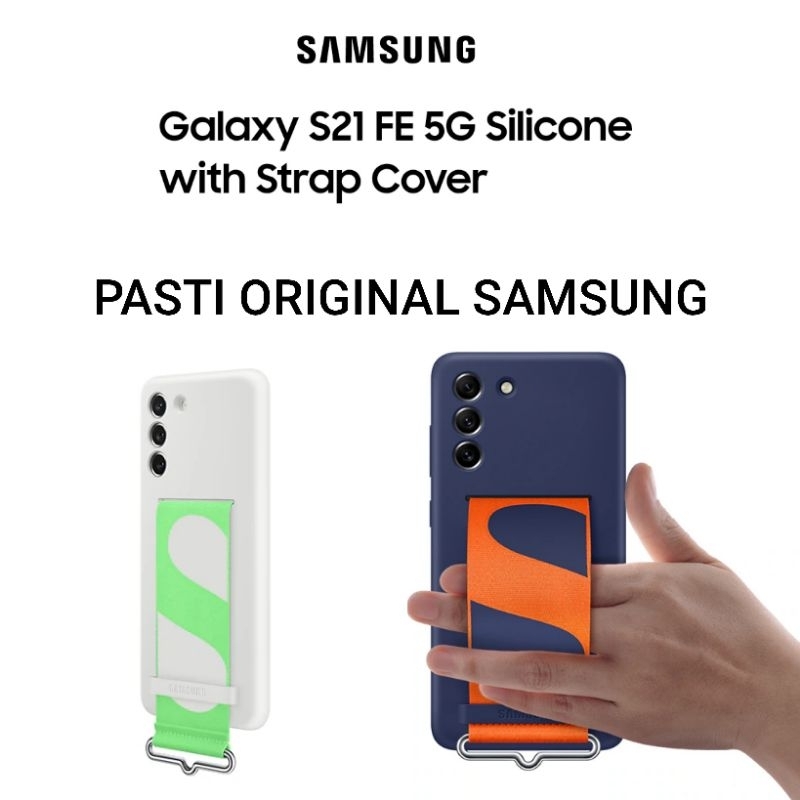 Samsung Galaxy S21 FE 5G Casing Original Silicone Strap Cover S21FE Silikon Grip Case