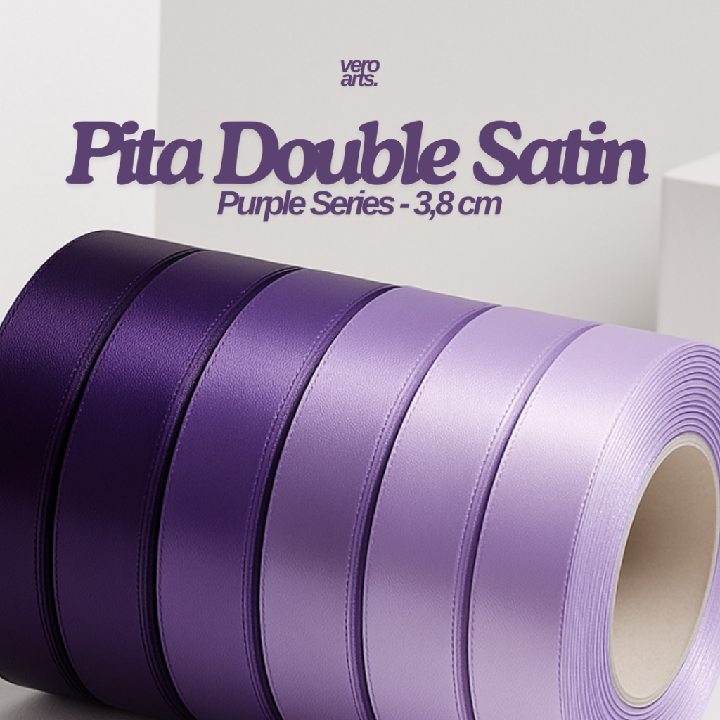 

1 Yard - Purple Series Pita Double Satin Premium 3.8 cm | Pita Satin Import