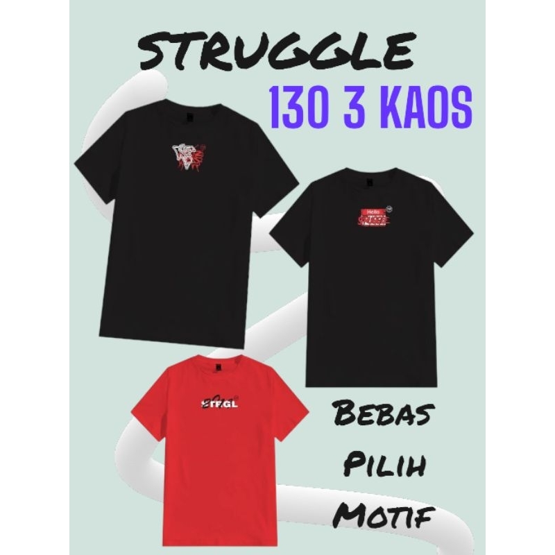 STRUGGLE Kaos Distro Pria Baju Original Bandung tshirt Terbaru Simple