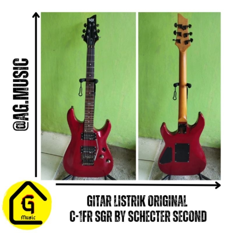 GITAR LISTRIK ORIGINAL C-1FRSGR BY SCHECTER / C-1 FR SGR RED UP DOWN MURAH SECOND ( FREE ONGKIR )