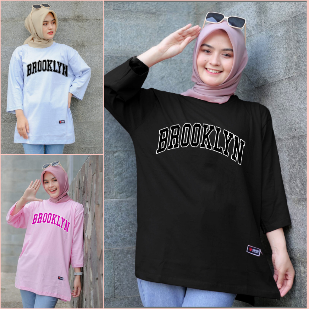 ARELS.ID Kaos Oversize T-Shirt Slit Daily Top Basic Jumbo Atasan Wanita Dewasa M L XL XXL JUMBO LD 1