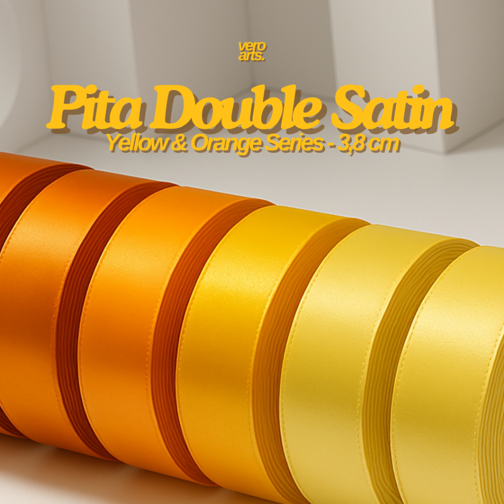 

1 Yard - Yellow & Orange Series Pita Double Satin Premium 3.8 cm | Pita Satin Import