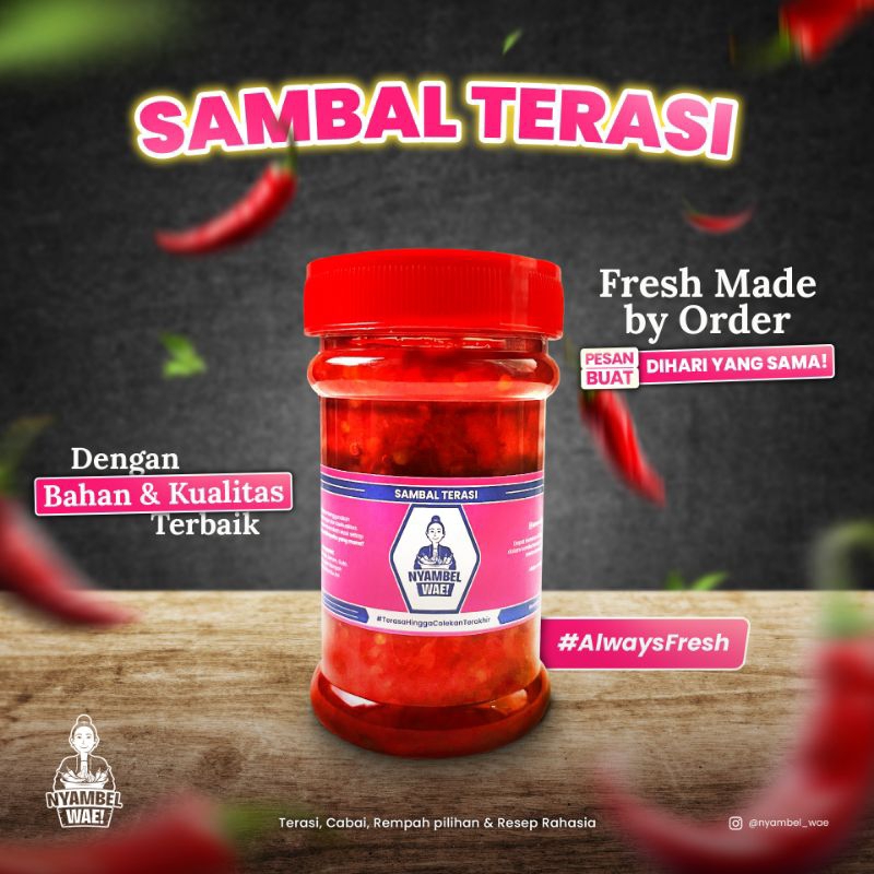 

Nyambel Wae - Sambal Terasi Kemasan Toples Kecil 150 Gram